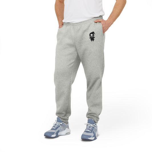 Fleece Joggers with Chibi Horror Character Design - Unisex